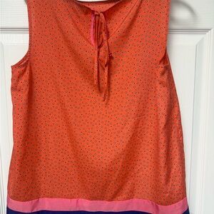 LOFT Orange and Pink Patterned Blouse
